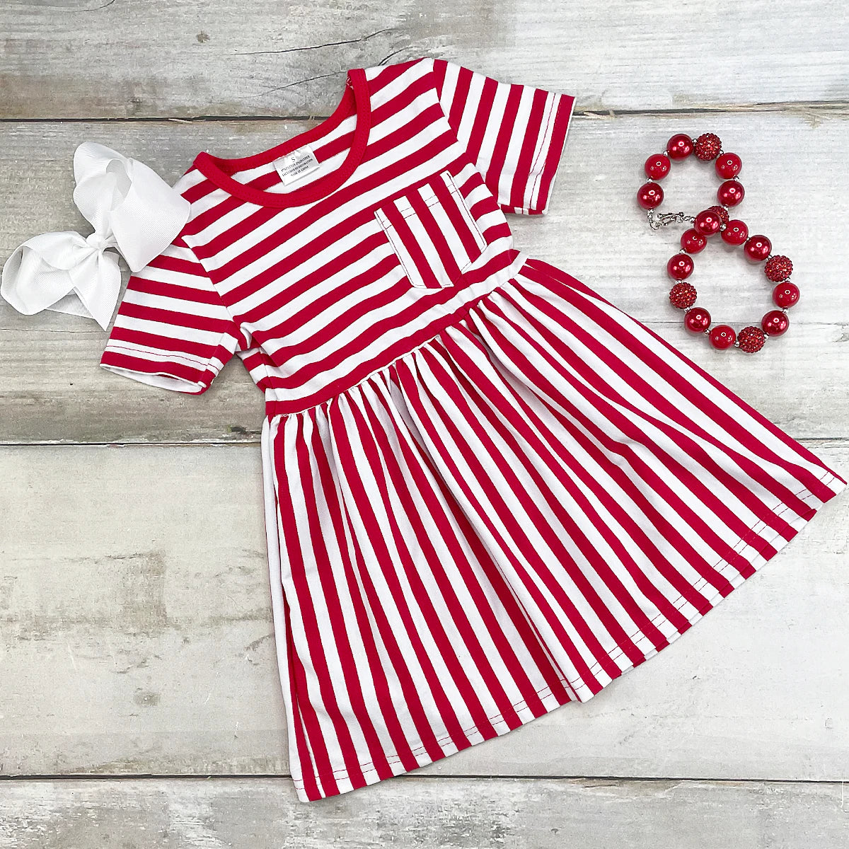 Simple Stripe Red Dress