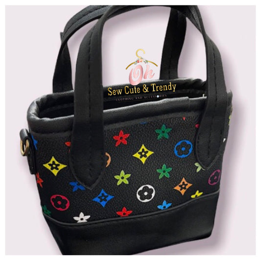 Black Multicolored Star Tote